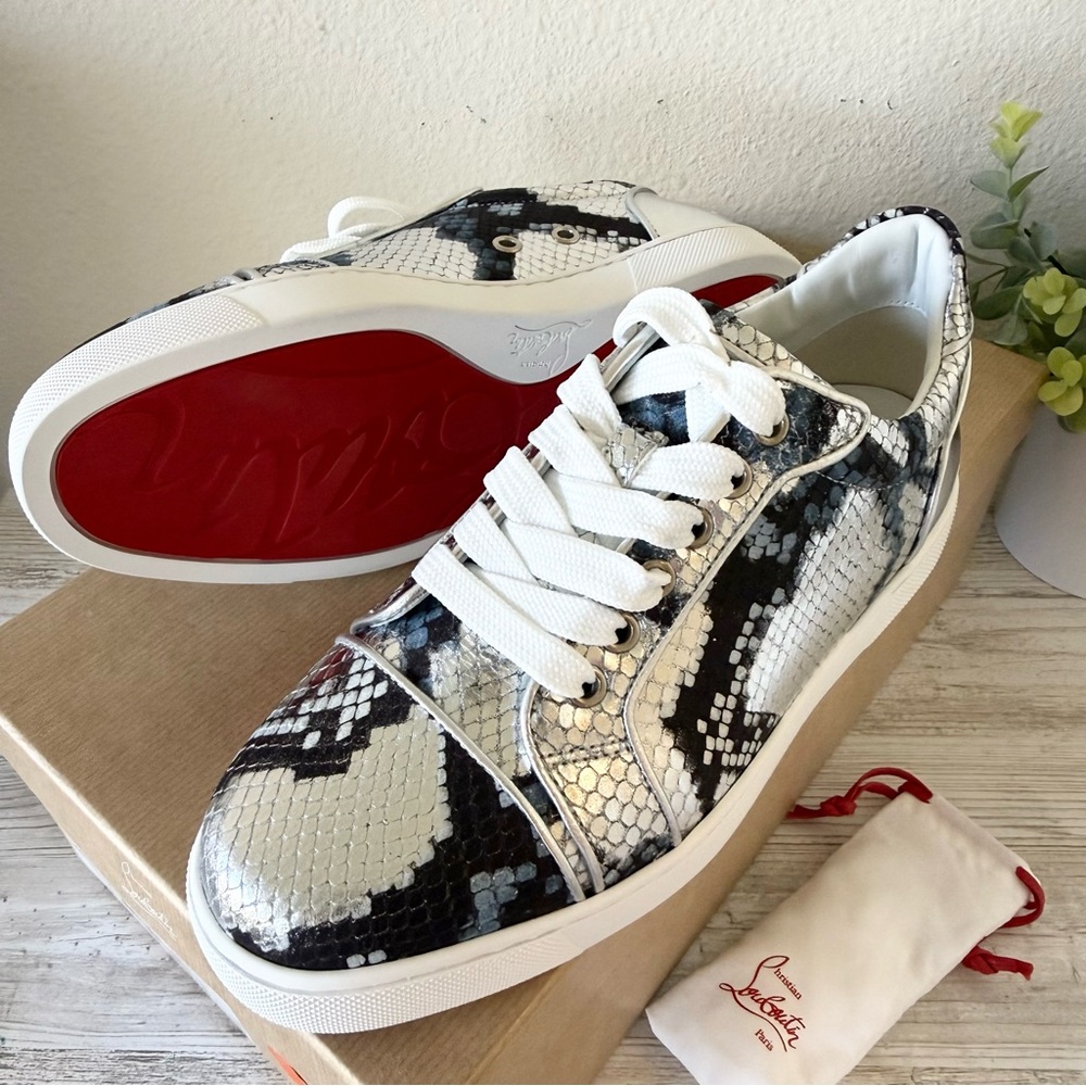 New Christian Louboutin Fun Vieira leather women sneakers size 37, US 7